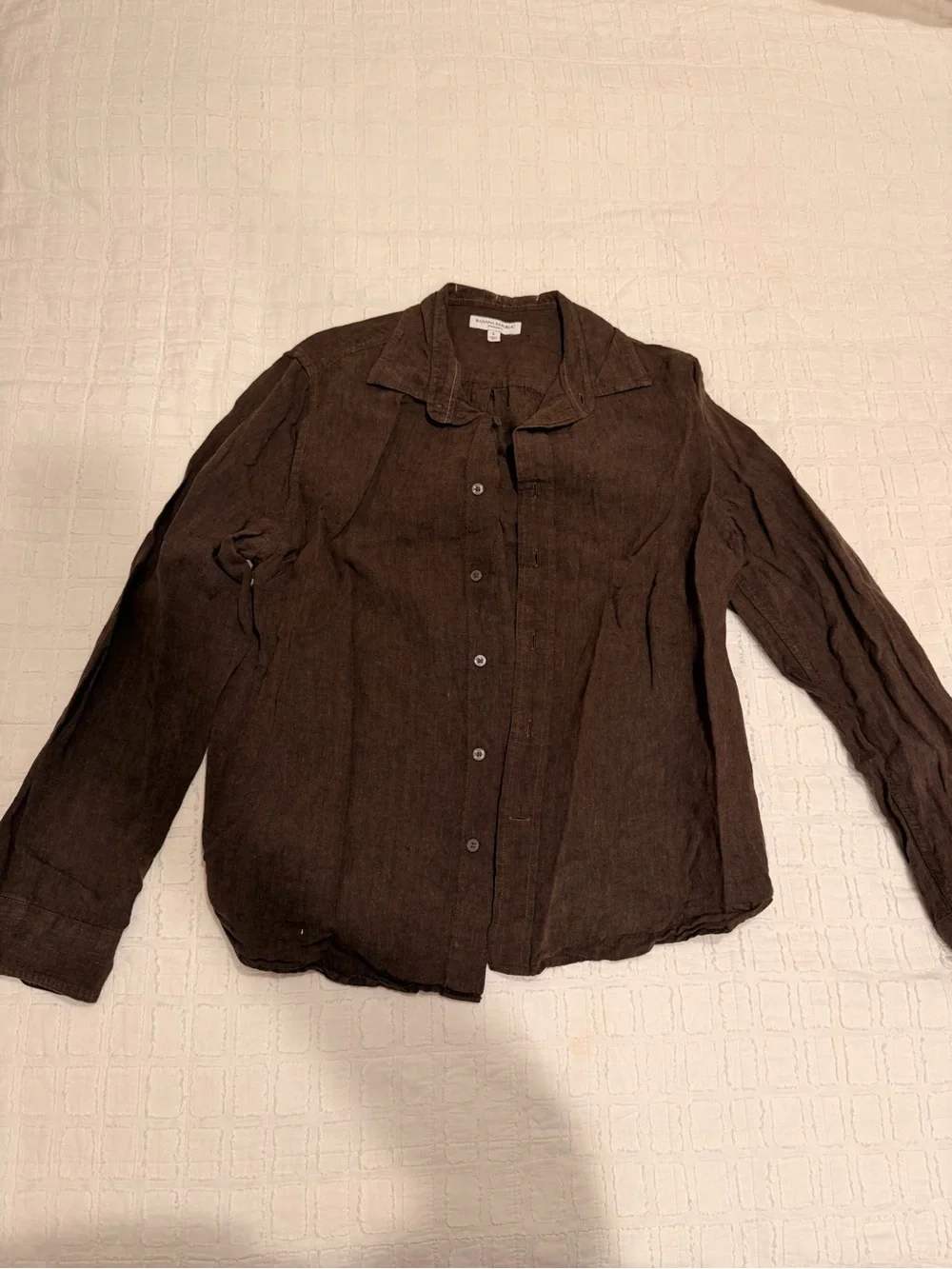 Banana Republic Brown Linen Button-Up Shirt